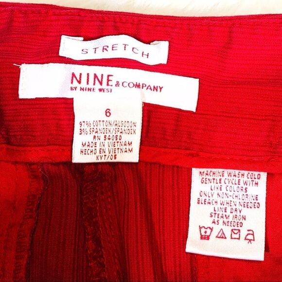 Nine & Co. Red Textured Bootcut Pants - Size 6 - Picture 6 of 11